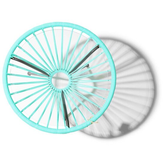 Table Japón in Light Turquoise, Glass Table Top