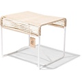 Silla Acapulco Xalapa Stool or Footrest in Hemp, White Frame