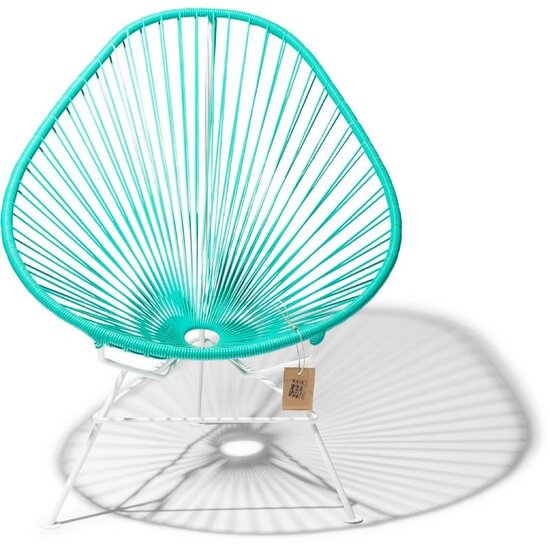 Acapulco Chair in Turquoise, White Frame