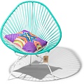 Acapulco Chair in Turquoise, White Frame