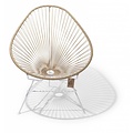 Acapulco Chair in Beige, White Frame