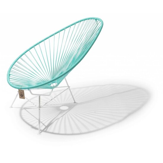 Acapulco Chair in Light Turquoise, White Frame