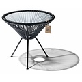 Silla Acapulco Table Japón in Black, Glass Table Top (Made w/ Recycled PVC)