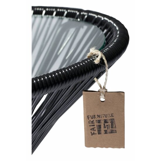 Silla Acapulco Table Japón in Black, Glass Table Top (Made w/ Recycled PVC)