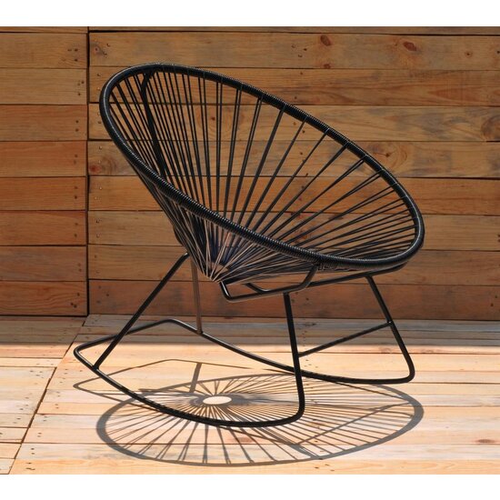 Condesa Rocking Chair in Black (Made w/ Recycled PVC)