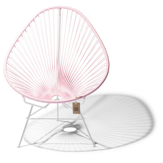 Acapulco Chair in Pastel Pink, White Frame