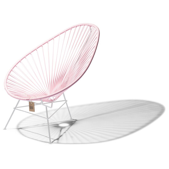 Acapulco Chair in Pastel Pink, White Frame