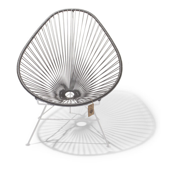 Acapulco Chair in Silver-Grey, White Frame