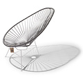 Acapulco Chair in Silver-Grey, White Frame
