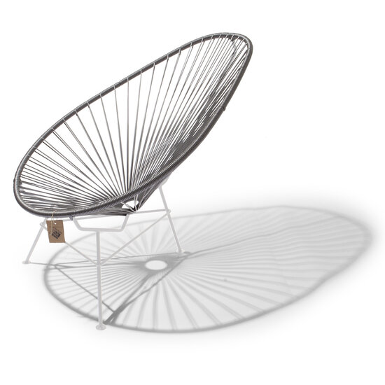 Acapulco Chair in Silver-Grey, White Frame