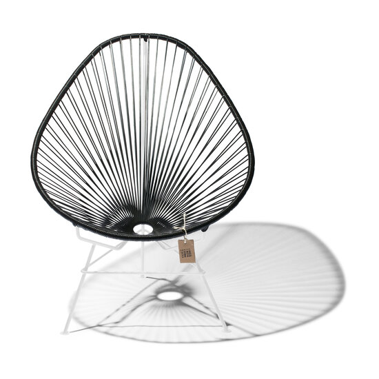 Acapulco Chair in Black, White Frame (Made w/ Recycled PVC)