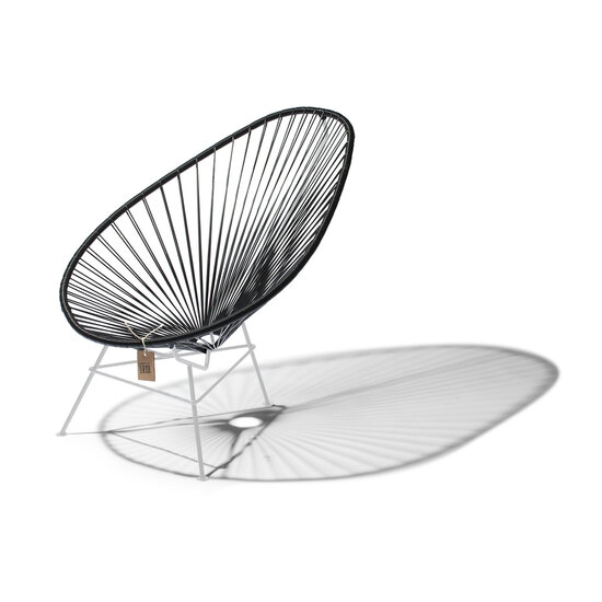 Acapulco Chair in Black, White Frame (Made w/ Recycled PVC)