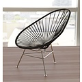 Exclusive Edition - Acapulco Chair in Black,  Stainless Steel Frame (Made w/ Recycled PVC)