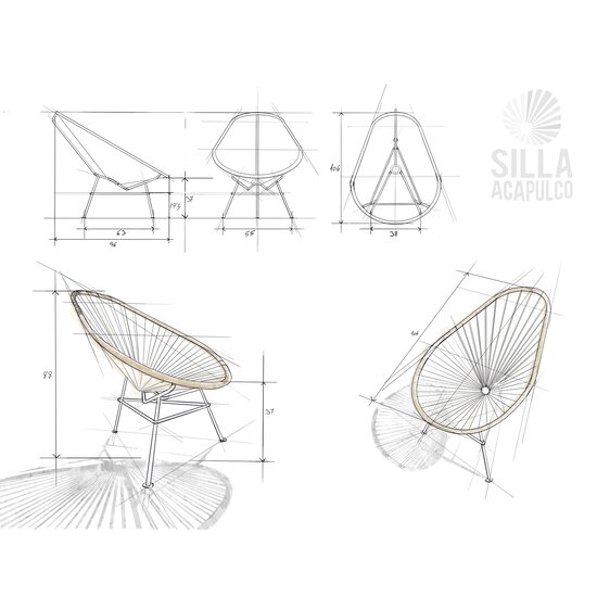 Silla Acapulco Acapulco Chair in Metallic/Cobalt Blue