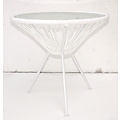 Silla Acapulco Table Japón white with glass table top