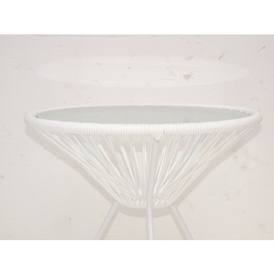 Silla Acapulco Table Japón white with glass table top