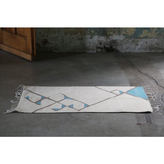 Fair Furniture 100% lamb wool yarn rug in 3 tones 60x100cm