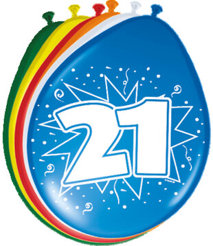 Ballons pour un 21e anniversaire (8 pièces)
