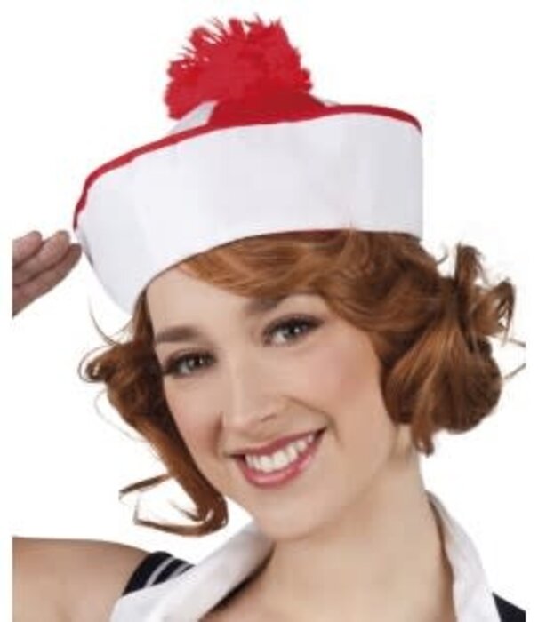 cap sailor white red