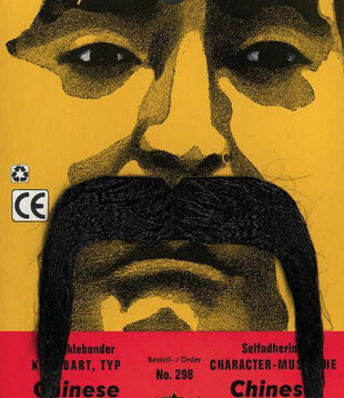 mustache chinese blonde