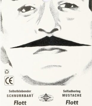 Flott mustache white or blond