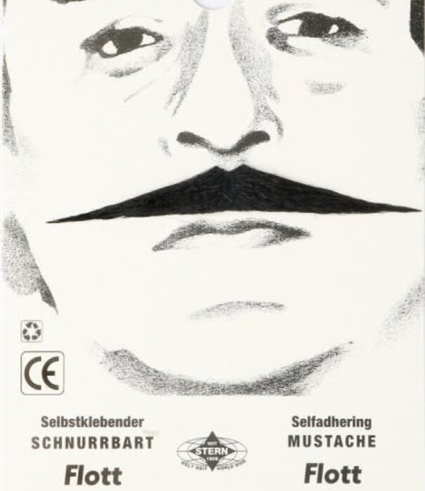 Flott mustache white or blond