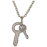hip hop necklace key rhinestone
