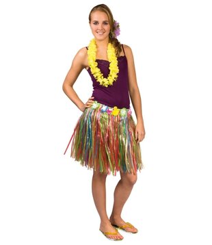 Jupe hawaïenne multicolore 45 cm