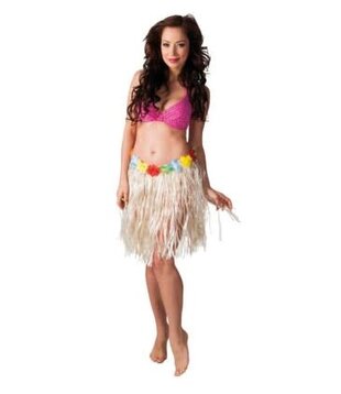 Hawaiian skirt natural 45 cm