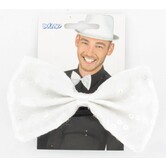 white sequin bow