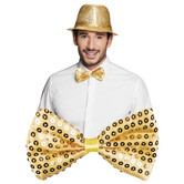 nœud papillon, paillettes dorées