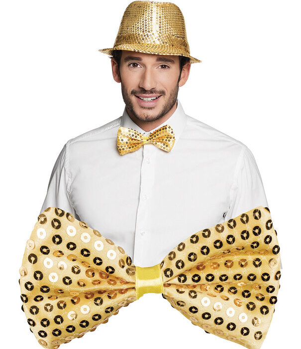 nœud papillon, paillettes dorées