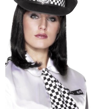 Black and white checkered police tie