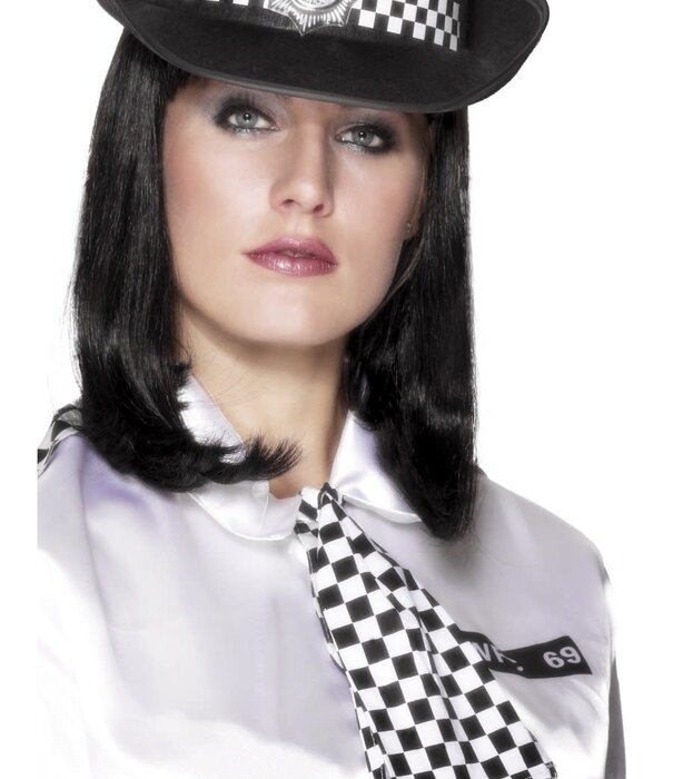 Black and white checkered police tie