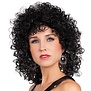 Wig black with curls