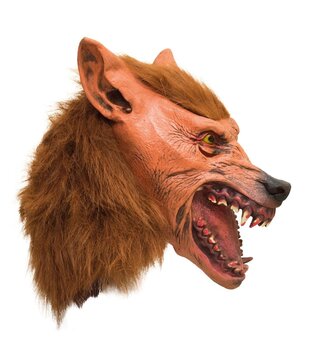 masque en latex loup-garou marron