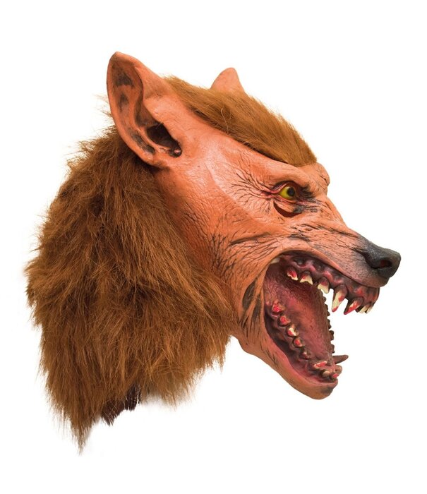 latex mask werewolf brown