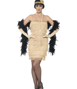 Flapper dress gold + headband