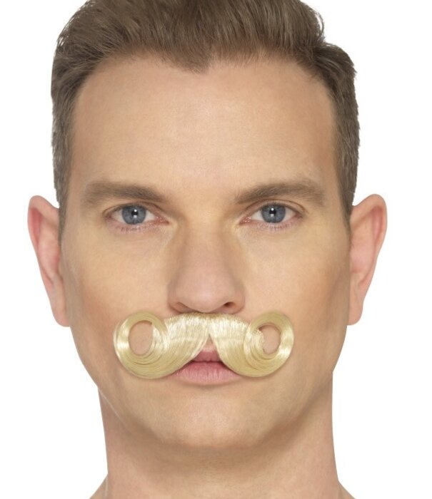 the imperial moustache, blonde, hand knotted snor