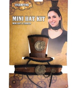 set steampunk (diadeem hoed en halsband)