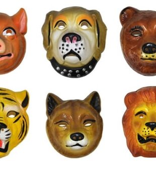 plastiek kindermasker dier hond 1stuk