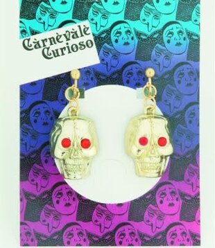 earring skull gold