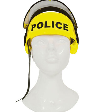 Politie helm fluogeel
