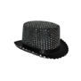 top hat glitter silver