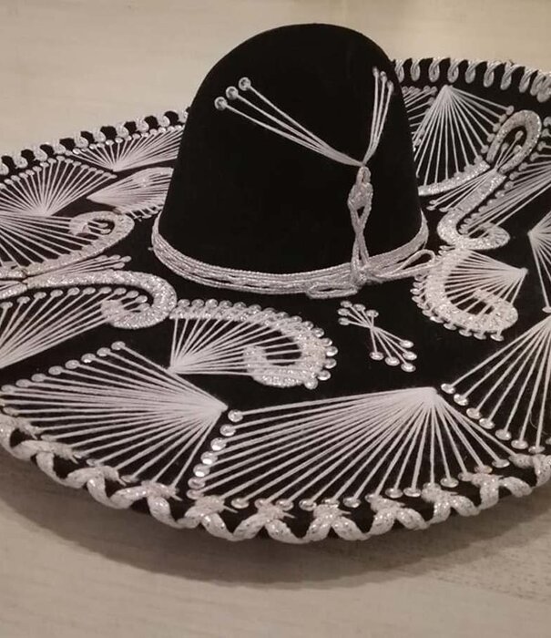 sombrero luxe zwart met wit
