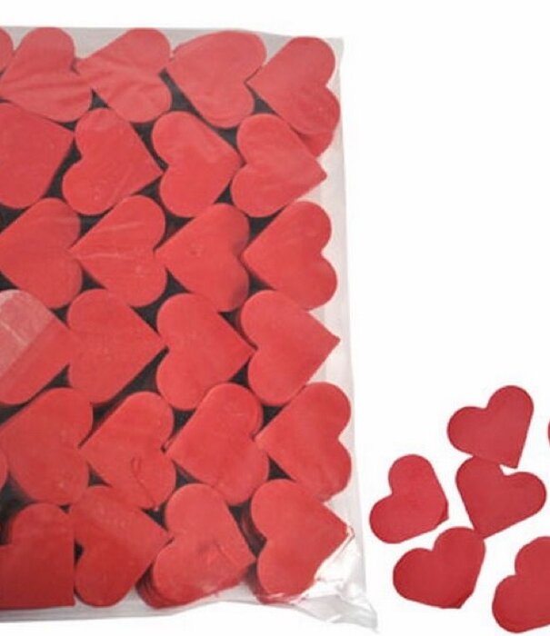 confetti red hearts 1 kg