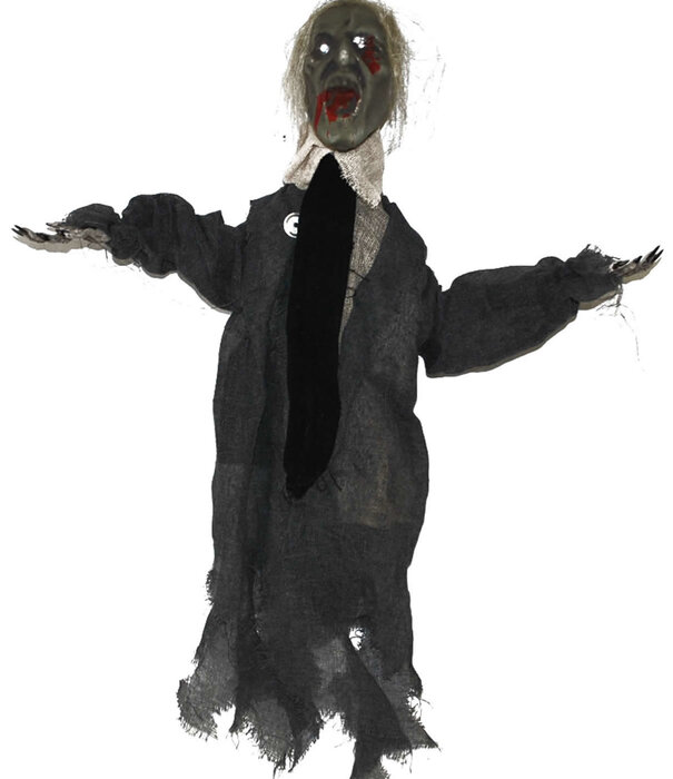 Funny Fashion Zombie zwart 60cm licht & geluid