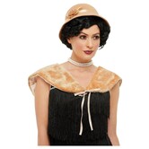 1920s instant Kit  beige hoed en bontje