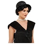 1920s instant kit  zwarte hoed en zwart nep bontje