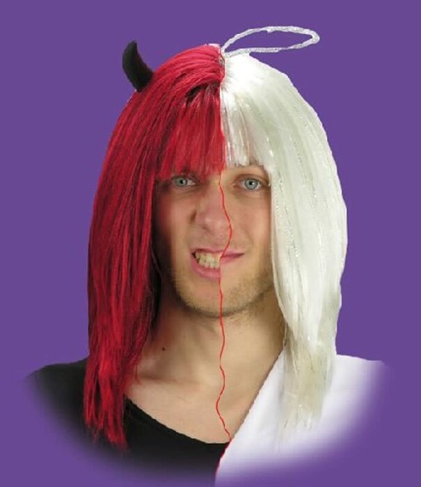 Huis Baeyens wig angel/ devil red and white